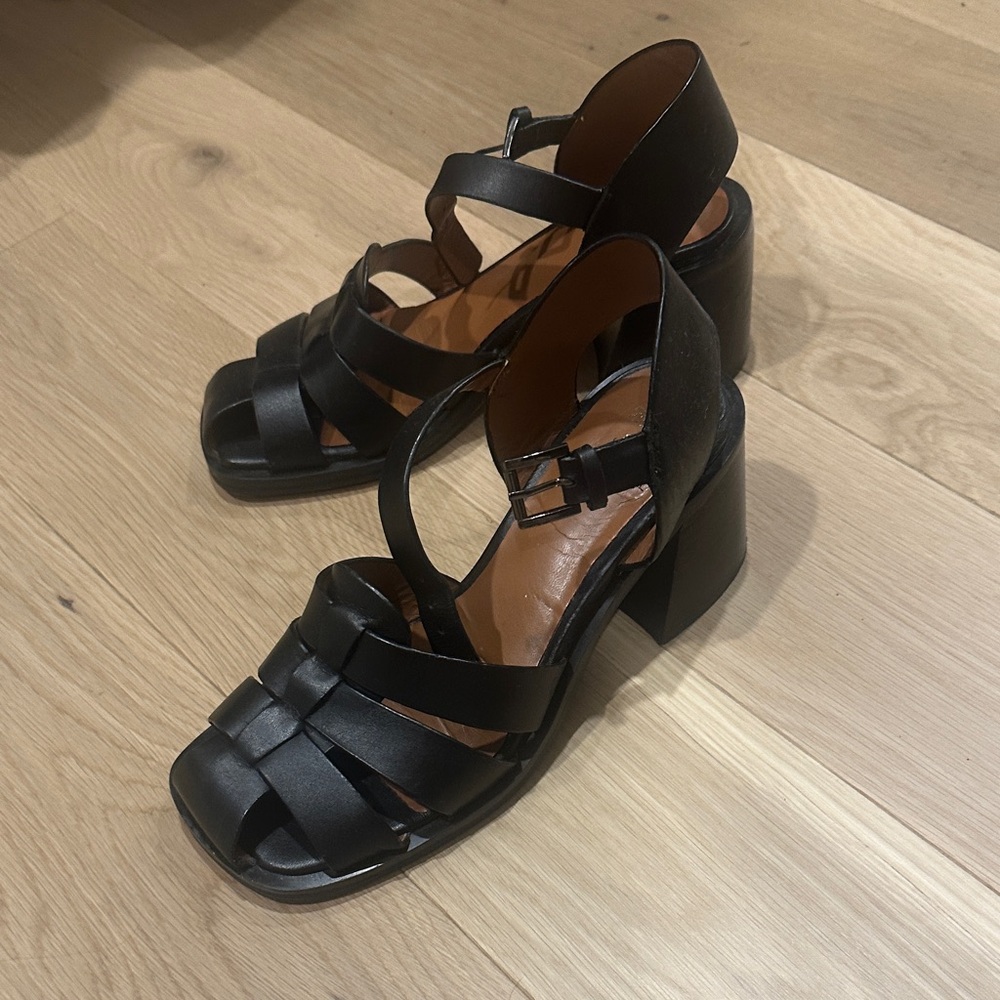 Zara Black Strappy Sandals